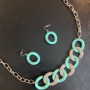 Two piece necklace and earring set